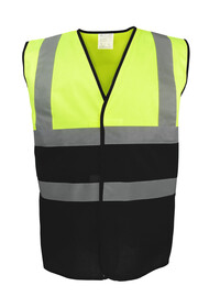Yellow & Black Hi Vis Vest Two Tone HVW122