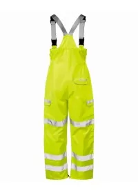 HI Vis Yellow Waterproof Bib & Brace Salopettes P521