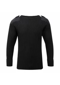 Embroidered Nato Stlye Crew Neck Jumper