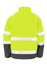 Personalised Hi Vis Safety Softshell R450X Rear Yellow