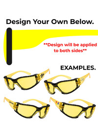 Amber Lense Custom Printed Safety Glasses PS32