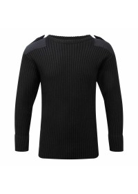 Embroidered Nato Stlye Crew Neck Jumper