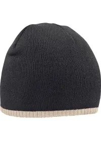Embroidered Two Colour Beanie Hat BC44C