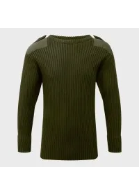 Embroidered Nato Stlye Crew Neck Jumper