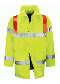 Hi Vis Traffic Coat with Red Braces FWRDBJ