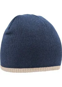 Embroidered Two Colour Beanie Hat BC44C