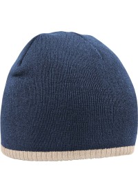 Embroidered Two Colour Beanie Hat BC44C