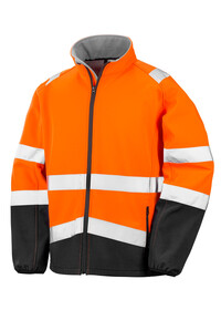 Personalised Hi Vis Safety Softshell R450X Front ORange