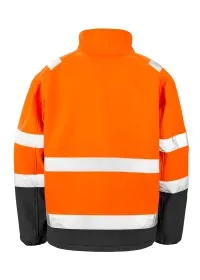 Personalised Hi Vis Safety Softshell R450X Rear Orange