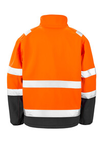 Personalised Hi Vis Safety Softshell R450X Rear Orange