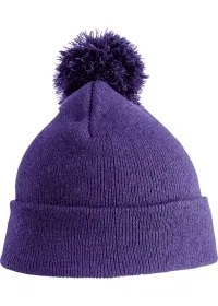 Embroidered Childs Pom Pom Beanie RC28J