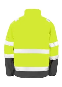 Personalised Hi Vis Safety Softshell R450X Rear Yellow