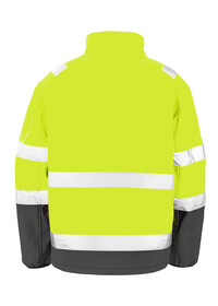 Personalised Hi Vis Safety Softshell R450X Rear Yellow