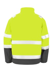 Personalised Hi Vis Safety Softshell R450X Rear Yellow