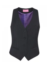 Brook Taverner Scapoli Waistcoat Charcoal Pinstripe