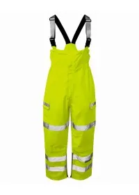 HI Vis Yellow Waterproof Bib & Brace Salopettes P521