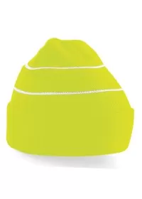 Personalised Fluorescent Yellow Hi Vis Enhanced Beanie BC042