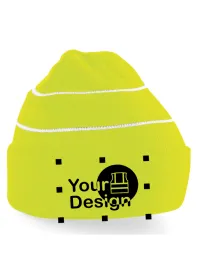 Personalised Yellow Hi Vis Enhanced Beanie BC042