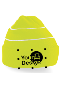 Personalised Yellow Hi Vis Enhanced Beanie BC042