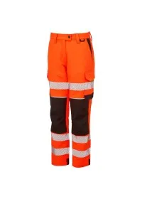 PULSAR Life Men's Hi Vis Stretch Combat Trousers Orange LFE922