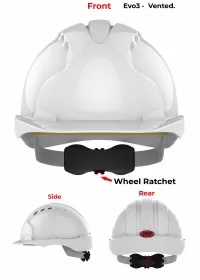 JSP Evo 3 Personalised Safety Helmet - Wheel Ratchet