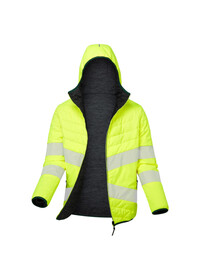 PULSAR Life Men's Hi Vis Reversible Puffer Jacket Yellow LFE912
