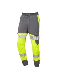 Yellow & Grey Hi Vis Leo Ecoviz Hawkridge Jog Trouser JT01