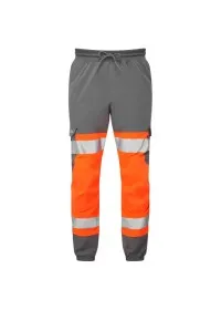 Orange & Grey Hi Vis Leo Ecoviz Hawkridge Jog Trouser JT01