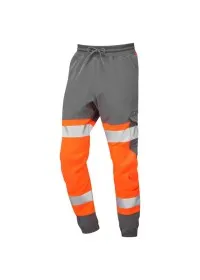 Orange & Grey Hi Vis Leo Ecoviz Hawkridge Jog Trouser JT01