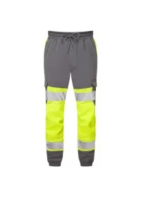 Yellow & Grey Hi Vis Leo Ecoviz Hawkridge Jog Trouser JT01