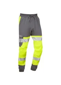 Yellow & Grey Hi Vis Leo Ecoviz Hawkridge Jog Trouser JT01