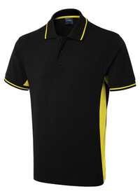 Two Tone Poloshirt Uneek UC117 Black/Yellow