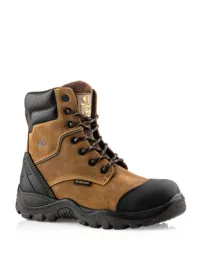 Dark Brown Buckbootz Safety Lace Zip Boot BSH008