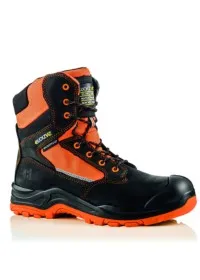 Buckbootz Black Orange Hi Vis Safety Boot BVIZ1