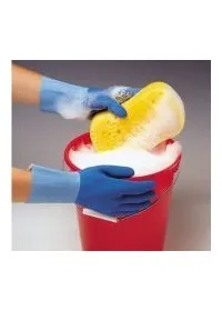 Glove taskmaster latex gauntlet blue 300787