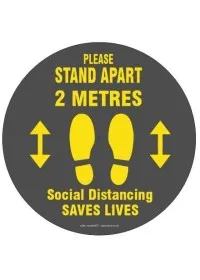 Social Distancing Floor Sticker Round Grey 2 Metres