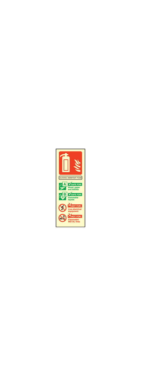 Alcohol resistant foam sign