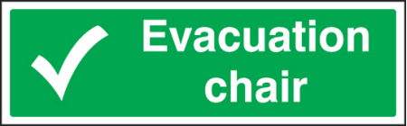 Evacuation chair sign