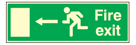Fire exit left sign