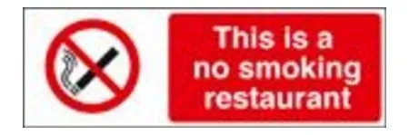 This is a no smoking restaurant sign