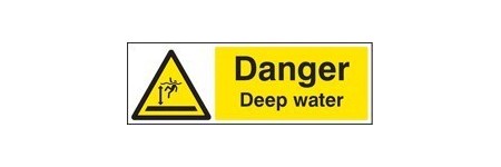 Danger deep water sign