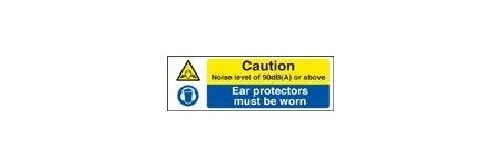 Caution noise level above 90db sign