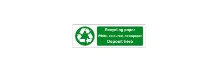 Recycling paper sign