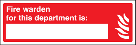 Fire warden for department sign