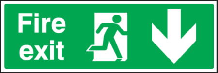 Fire exit down sign