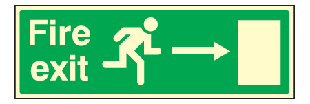 Fire exit right sign