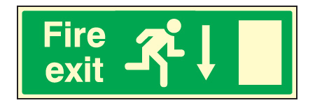Fire exit down sign