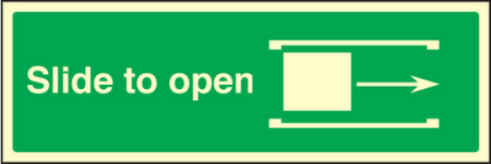 Slide to open right sign