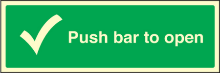 Push bar to open sign