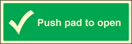 Push pad to open sign
